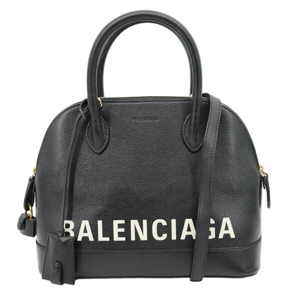 Balenciaga  Ville Top Handle Small Grained Leather Crossbody Bag Black - Picture 1 of 16